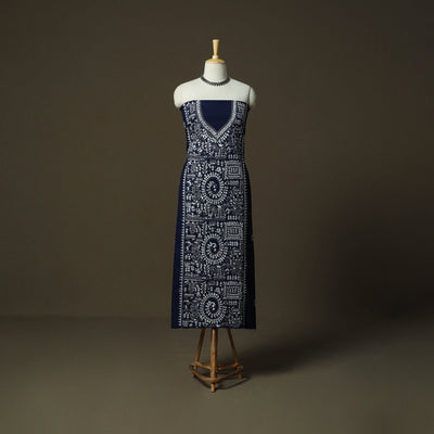 Bengal kantha hand embroidered cotton unstitched kurta