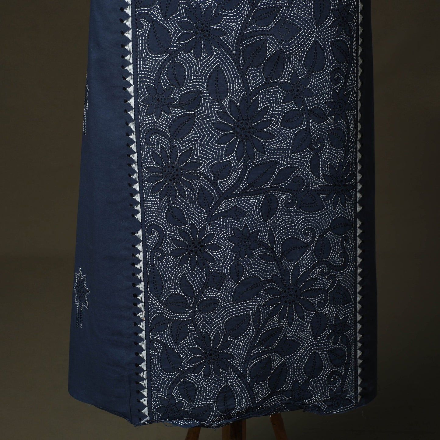 Bengal kantha hand embroidered cotton unstitched kurta