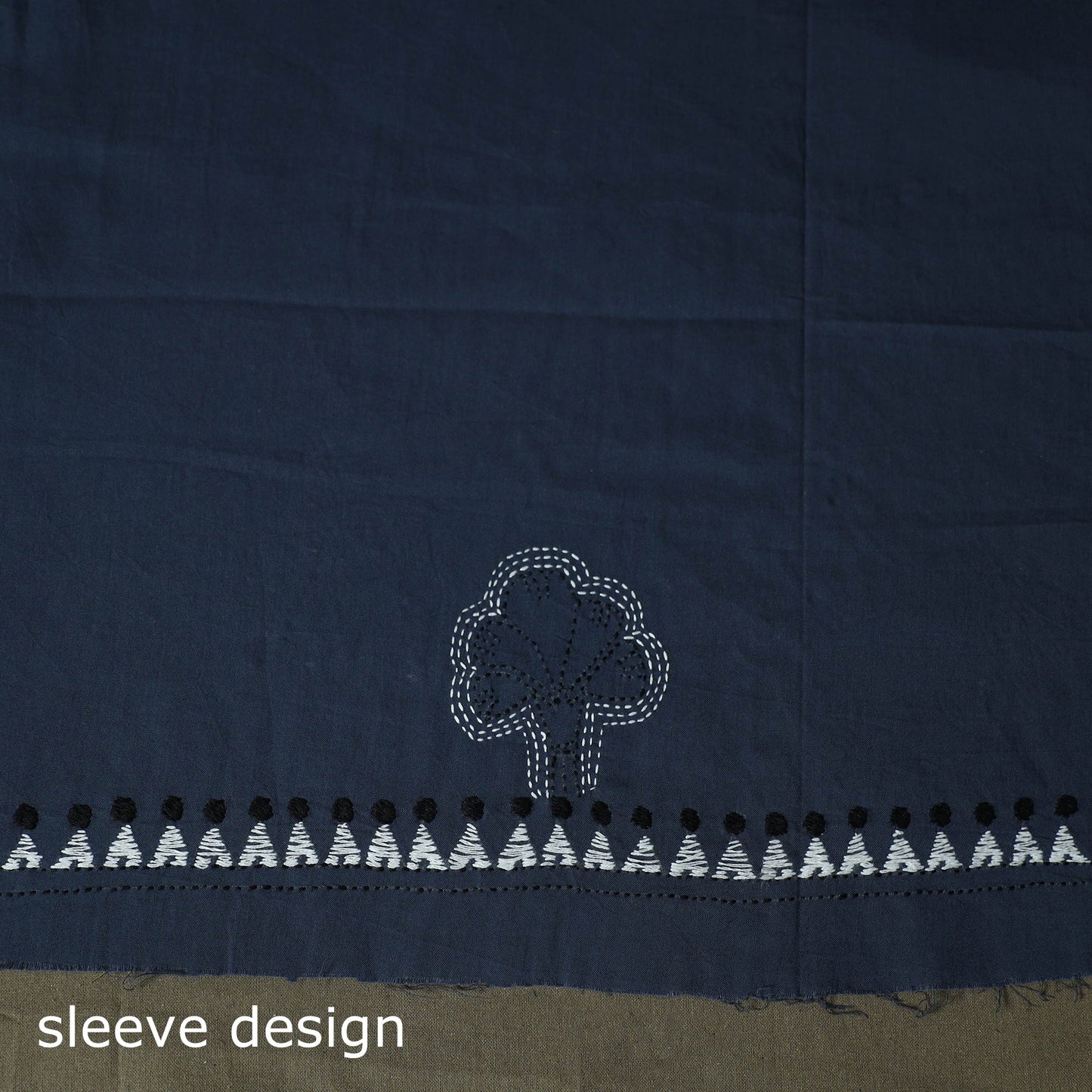 Bengal kantha hand embroidered cotton unstitched kurta