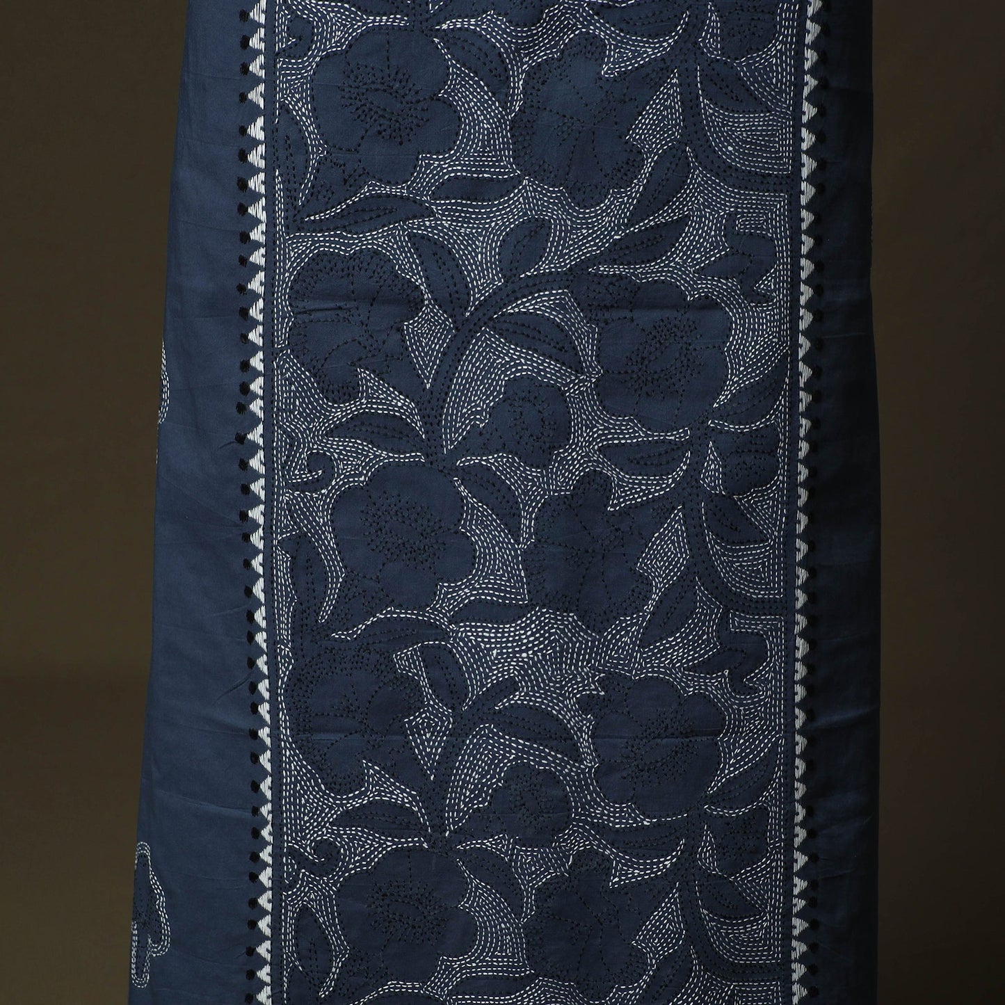 Bengal kantha hand embroidered cotton unstitched kurta