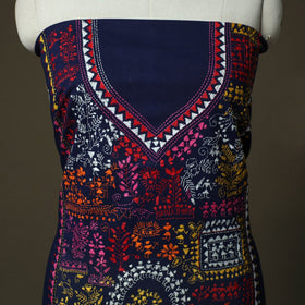 Bengal kantha hand embroidered cotton unstitched kurta