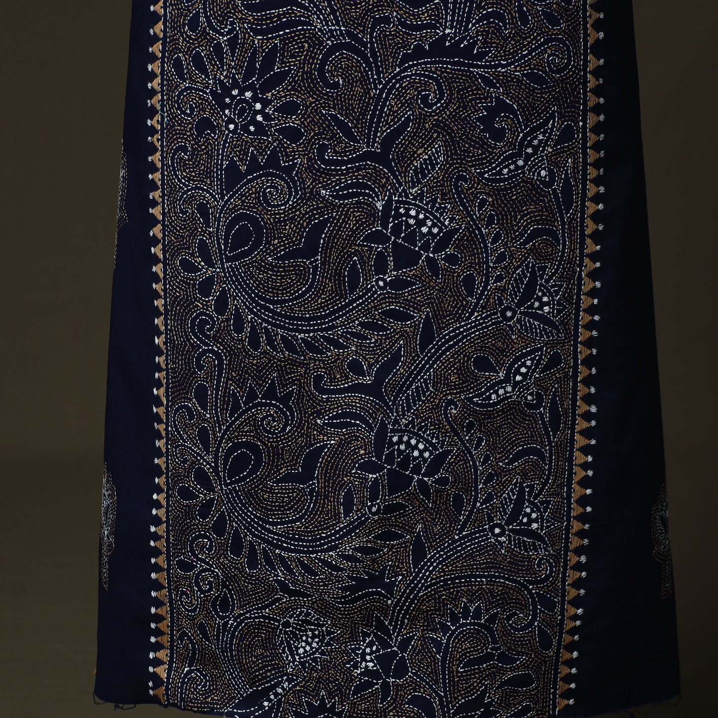Bengal kantha hand embroidered cotton unstitched kurta