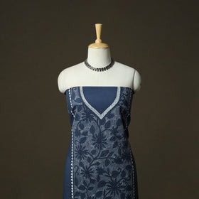 Bengal kantha hand embroidered cotton unstitched kurta