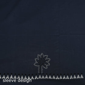 Blue - bengal kantha hand embroidered unstitched kurta
