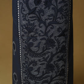 Blue - bengal kantha hand embroidered unstitched kurta