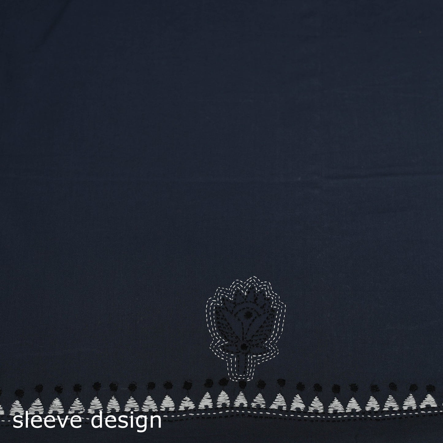 Blue - bengal kantha hand embroidered unstitched kurta