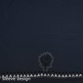 Blue - bengal kantha hand embroidered unstitched kurta