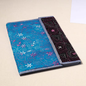 Blue Bengal Kantha Handcrafted File Folder 