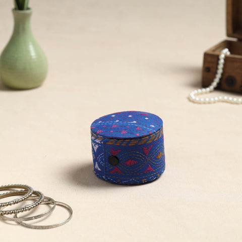 Blue Bengal Kantha Work Handcrafted Bangle Box (Small)