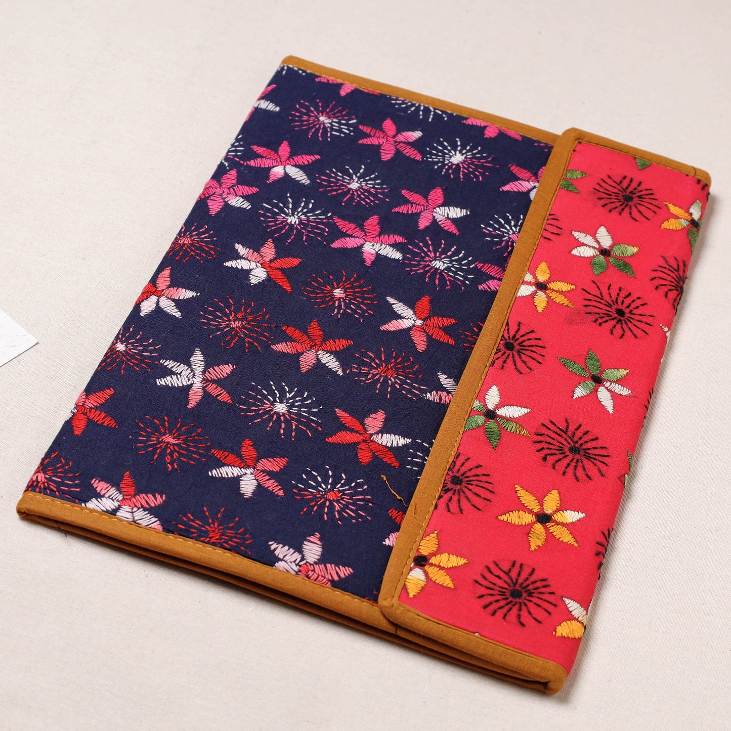 Blue Bengal Kantha Work Handcrafted File Folder 