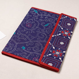 Blue Bengal Kantha Work Handcrafted File Folder 