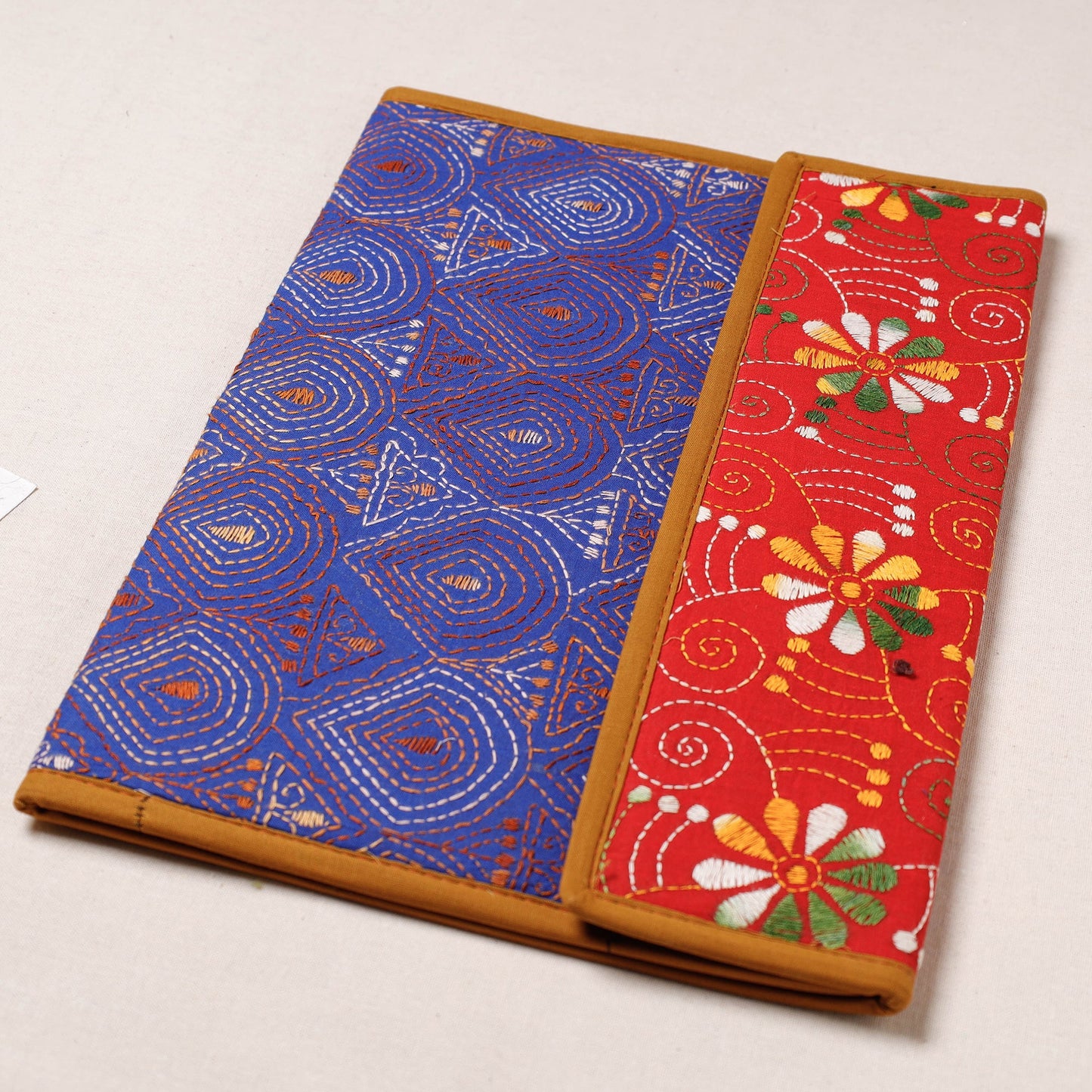 Blue Bengal Kantha Work Handcrafted File Folder 