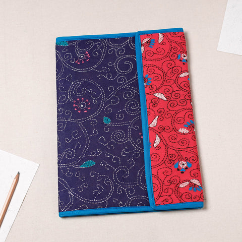 Blue Bengal Kantha Work Handcrafted File Folder 