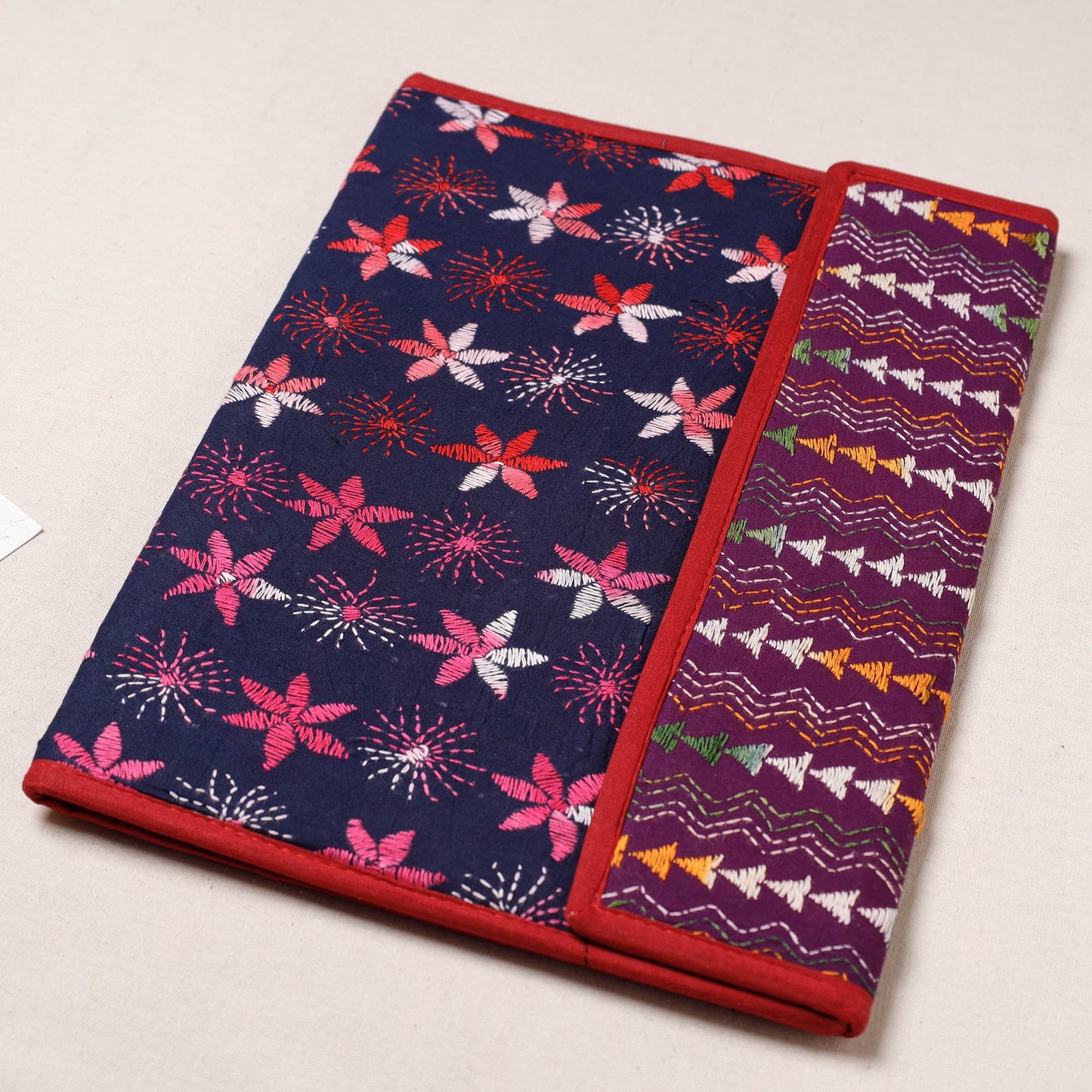 Blue Bengal Kantha Work Handcrafted File Folder 