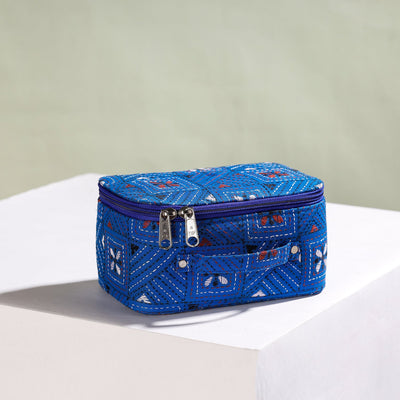  Bengal Kantha Work Handcrafted Jewelry Box with Mirror 