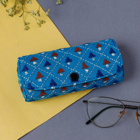 Blue Bengal Kantha Work Handcrafted Spectacles Case