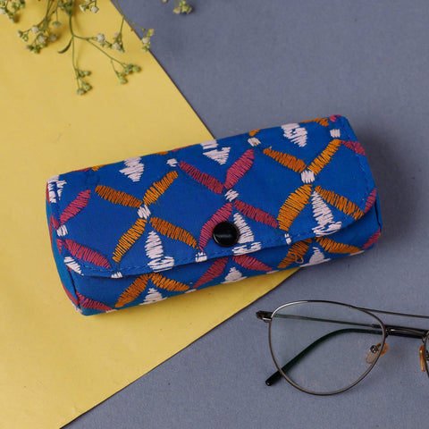 Blue Bengal Kantha Work Handcrafted Spectacles Case