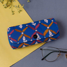 Blue Bengal Kantha Work Handcrafted Spectacles Case