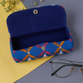 Blue Bengal Kantha Work Handcrafted Spectacles Case