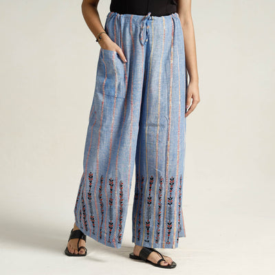 Bengal Khesh Weaving Cotton Kantha Embroidery Palazzo