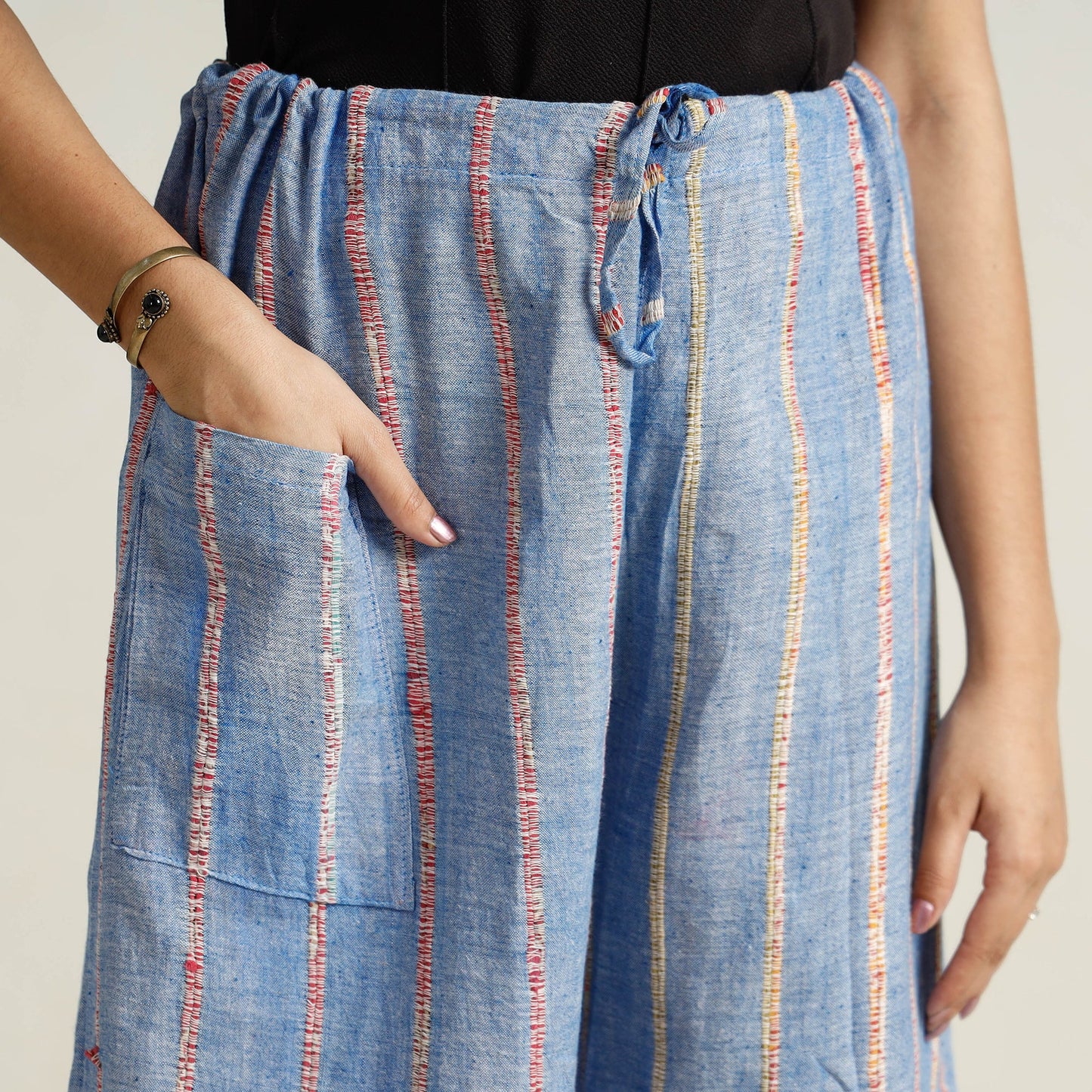 Bengal Khesh Weaving Cotton Kantha Embroidery Palazzo