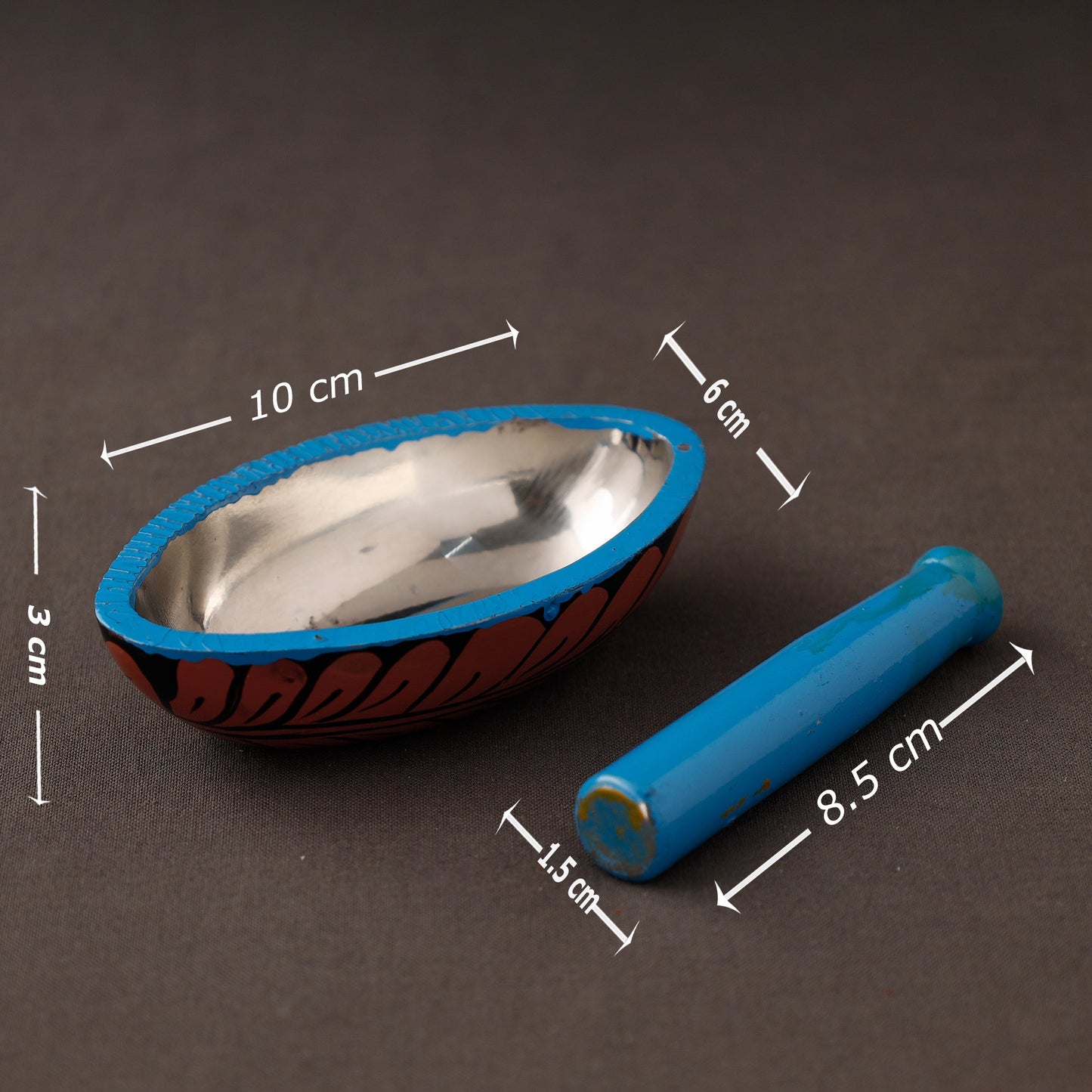 Bengal Patua Handpainted Mortar and Pestle Set