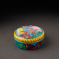 Bengal Patua Handpainted Stainless Steel Blue Masala Box