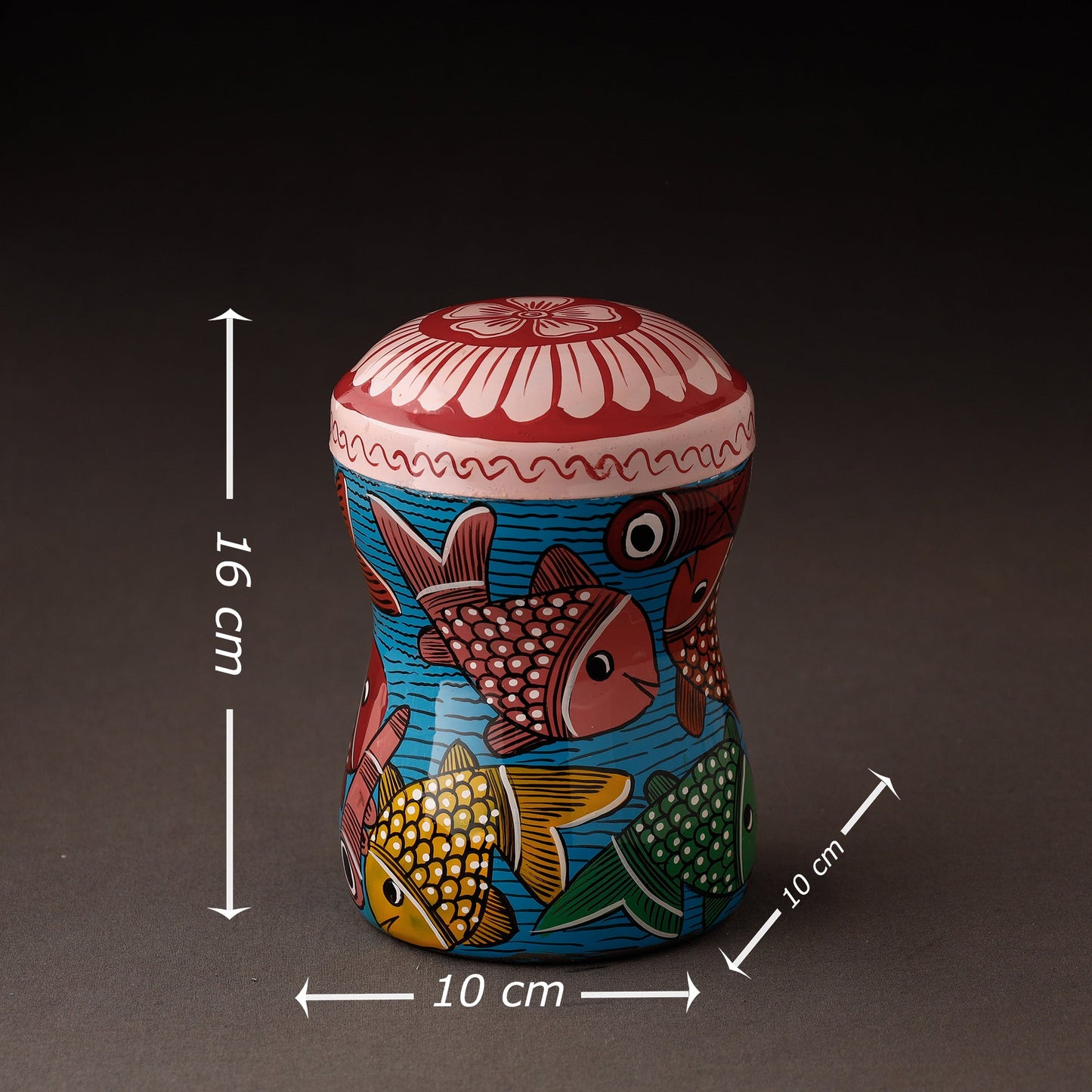 Blue Bengal Patua Handpainted Stainless Steel Multi Utility Canister