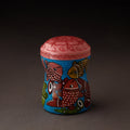 Blue Bengal Patua Handpainted Stainless Steel Multi Utility Canister