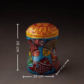 Blue Bengal Patua Handpainted Stainless Steel Multi Utility Canister