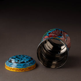 Blue Bengal Patua Handpainted Stainless Steel Multi Utility Canister