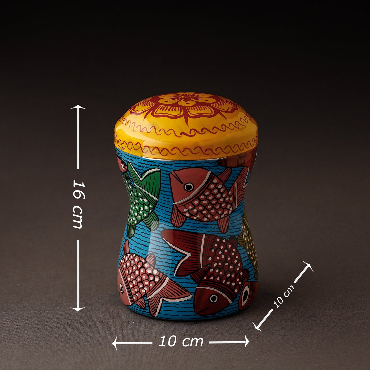  Bengal Patua Handpainted Stainless Steel Multi Utility Canister 