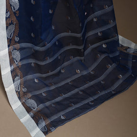 Blue Bengali Tant Saree with Matching Jewellery & Blouse