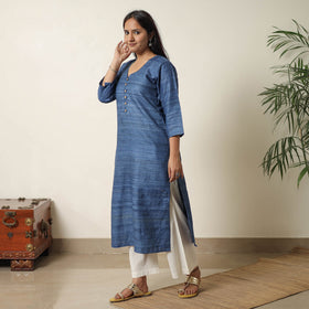Bhagalpuri Handwoven Desi Tussar Silk Straight Kurta for Women