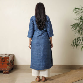Bhagalpuri Handwoven Desi Tussar Silk Straight Kurta for Women