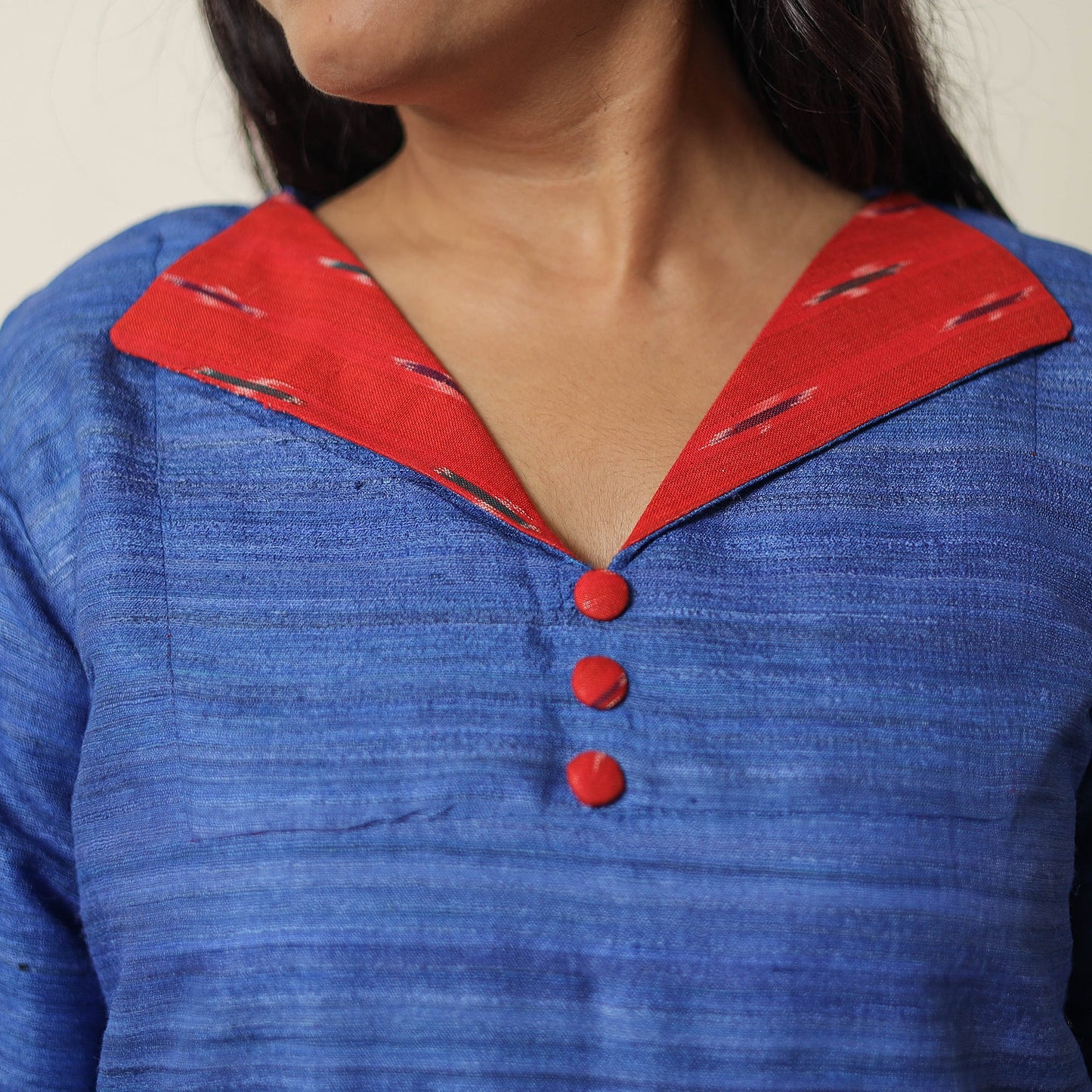 Bhagalpuri Handwoven Desi Tussar Silk Straight Kurta for Women