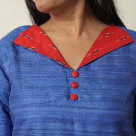 Bhagalpuri Handwoven Desi Tussar Silk Straight Kurta for Women