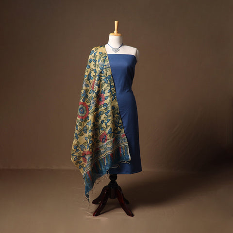 Bhagalpuri linen cotton plain 2pc unstitched dress material