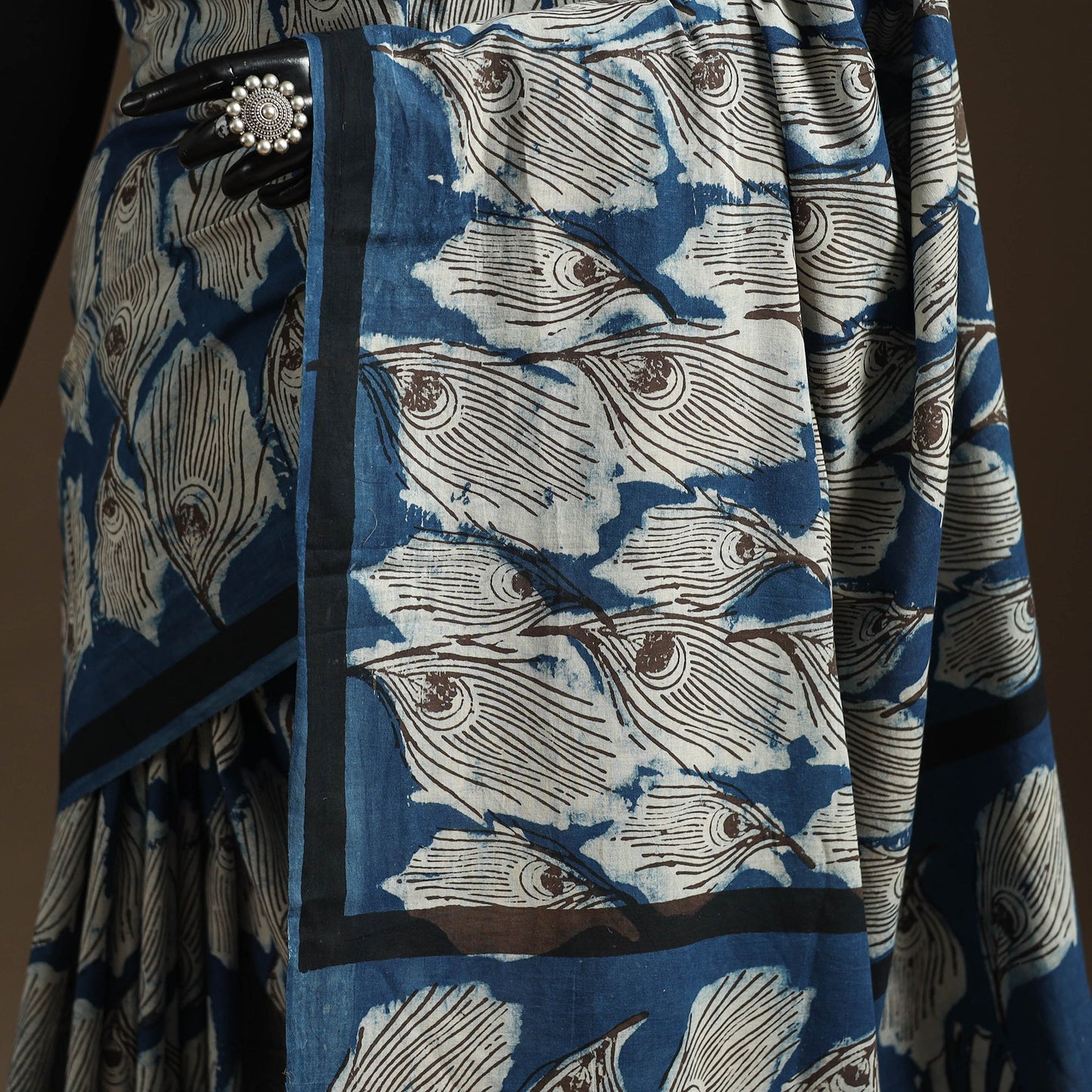 Blue - bindaas art natural dyed cotton saree 04