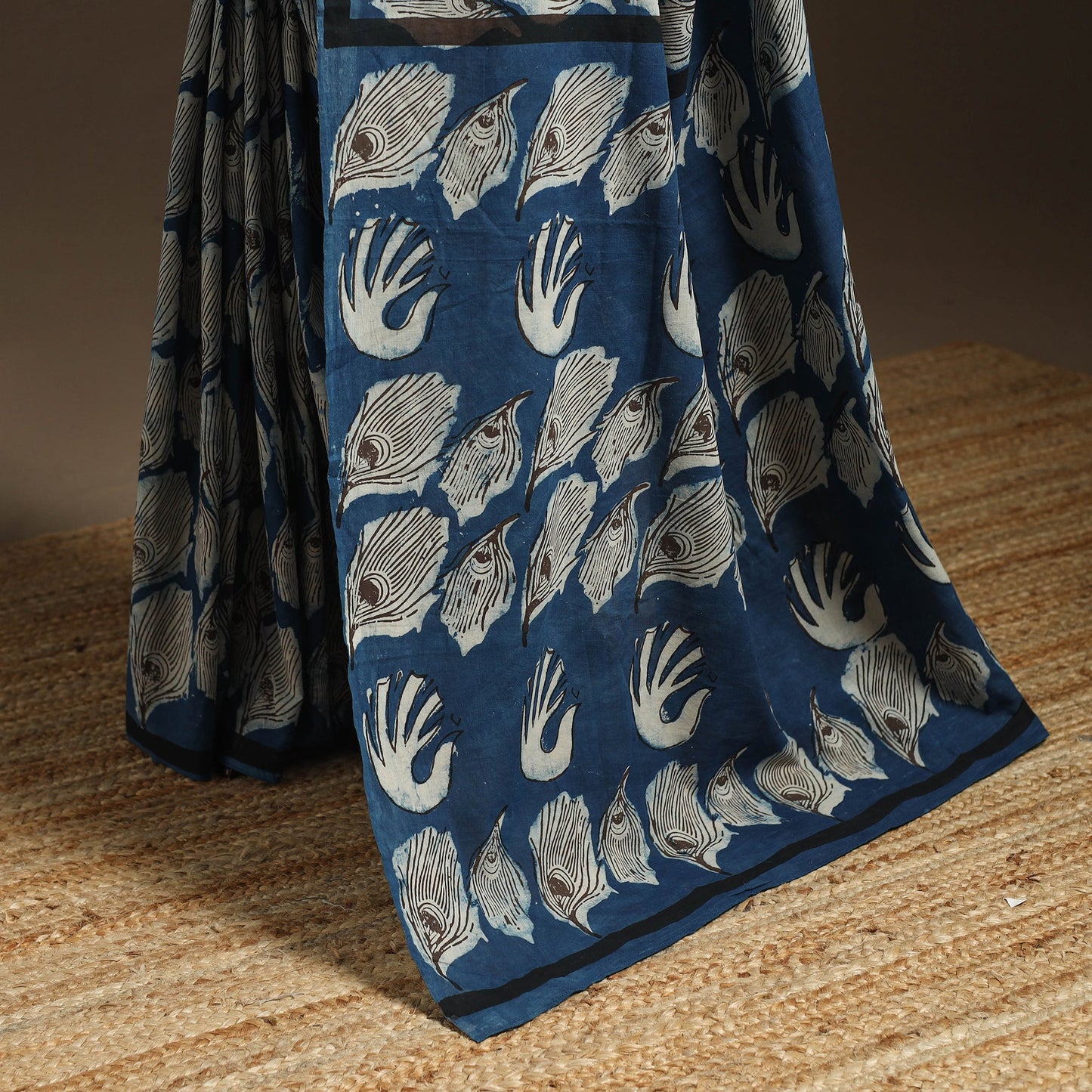 Blue - bindaas art natural dyed cotton saree 04