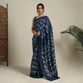 Blue Bindaas Art Natural Dyed Cotton Block Print Saree