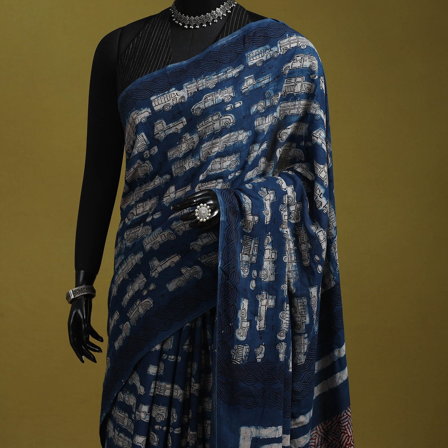 Blue - bindaas art natural dyed cotton saree 08