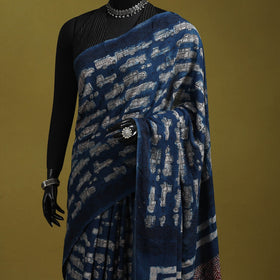 Blue - bindaas art natural dyed cotton saree 08