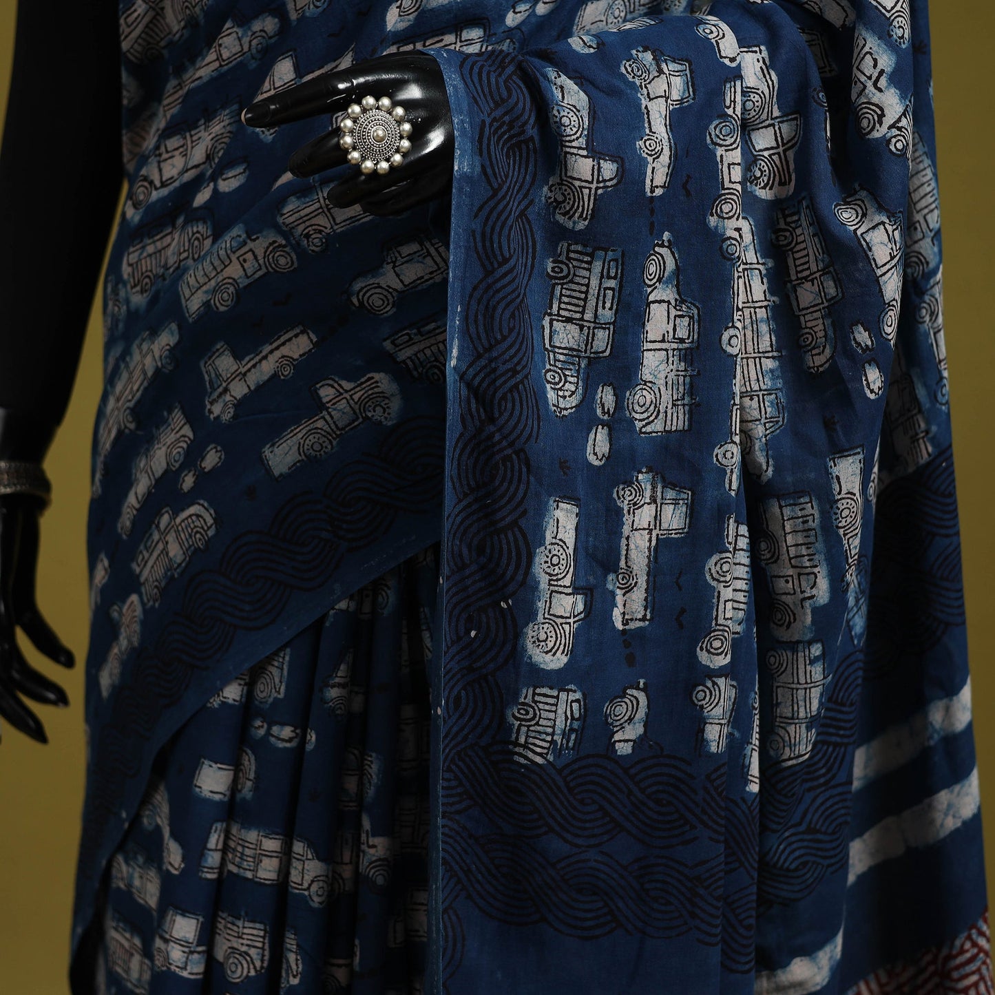 Blue - bindaas art natural dyed cotton saree 08