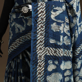 Blue - bindaas art natural dyed cotton saree 11