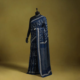 Blue - bindaas art natural dyed cotton saree 17