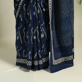  Blue Bindaas Art Natural Dyed Cotton Block Print Saree
