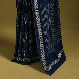 Blue - bindaas art natural dyed cotton saree 17