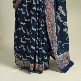  Blue Bindaas Art Natural Dyed Cotton Block Print Saree