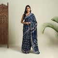  Blue Bindaas Art Natural Dyed Cotton Block Print Saree